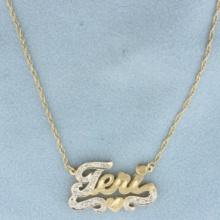 Diamond "teri" Necklace In 14k Yellow Gold