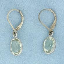 Prasiolite Dangle Earrings In Sterling Silver