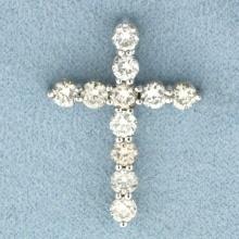 Diamond Cross In 14k White Gold