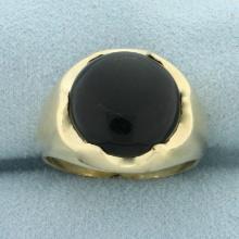 Vintage Onyx Claw Set Ring In 14k Yellow Gold