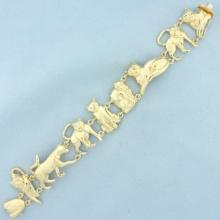 Cat Bracelet In 14k Yellow Gold