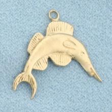 Sailfish Charm Or Pendant In 14k Yellow Gold