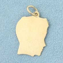 Engravable Boy Silhouette Charm Or Pendant In 14k Yellow Gold