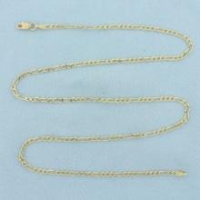 Italian 20 Inch Figaro Link Chain Necklace In 14k Yellow Gold