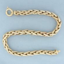 Italian Jumbo Wheat Link Chain Necklace In 14k Yellow Gold