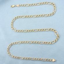 Italian 23 Inch Figaro Link Chain Necklace In 10k Yellow Gold