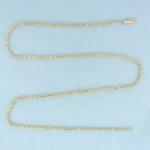 21 Inch Diamond Cut Rope Link Necklace In 14k Yellow Gold