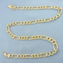 22 Inch Italian Figaro Link Chain Necklace In 10k Yellow Gold