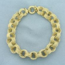 Italian Sparkle Cable Link Bracelet In 14k Yellow Gold