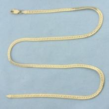 19 Inch Herringbone Link Chain Necklace In 14k Yellow Gold