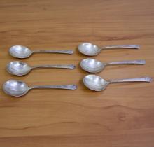 Royal Crest "castle Rose" Sterling Silver Soup Spoons Set Of 6