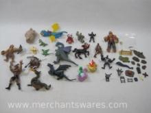 Assortment of Miniature Action Figures and Toys includes 1995 Toy Biz Hercules Minotaur 5.5 inch,