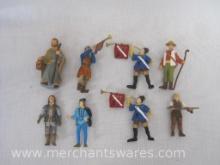 Eight Miniature Figurines and Toys includes Schleich Nativity Joseph, Medieval Prince and Squire,