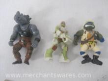 Three Teenage Mutant Ninja Turtle Figures Including 2016 Leo Action Force, Rocksteady, and McDonalds