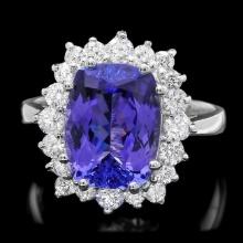 14k Gold 5.0ct Tanzanite 0.85ct Diamond Ring