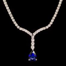 18k Gold 1.61ct Sapphire 4.20ct Diamond Necklace