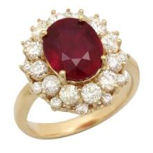 14K Gold 4.97ct Ruby 1.54ct Diamond Ring