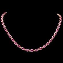 14k Gold 38ct Sapphire 1.7ct Diamond Necklace