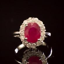 14K Gold 3.96ct Ruby 1.00ct Diamond Ring