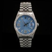 Rolex DateJust SS 36mm Custom Diamond Bezel Men's Wristwatch