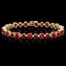 14k Gold 21.00ct Ruby 0.90ct Diamond Bracelet