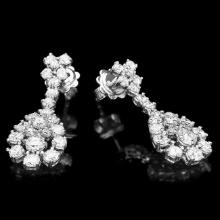 14k White Gold 2.85ct Diamond Earrings