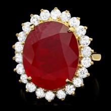 14k Yellow Gold 14ct Ruby 1.50ct Diamond Ring