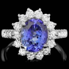 18k Gold 3.00ct Tanzanite 1.05ct Diamond Ring