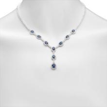 14K Gold 5.02ct Sapphire 5.67cts Diamond Necklace