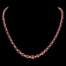 14k Gold 25ct Tourmaline 1.40ct Diamond Necklace