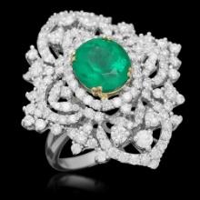 18K Gold 3.11 Emerald 3.22 Diamond Ring