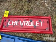 SMALL METAL CHEVROLET TAILGATE SIGN