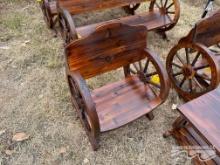 WOODEN WAGON WHEEL CHAIR