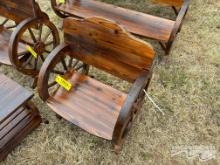 WOODEN WAGON WHEEL CHAIR