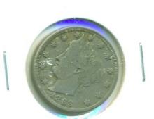 1883 W/CENT "V" NICKEL