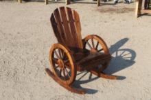 WAGON WHEEL ROCKING CHAIR