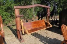 HEAVY DUTY WOODEN SWING BENCH