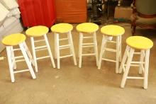 6 White Bar Stools