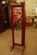 Jewelry Armoire with Mirrored Door