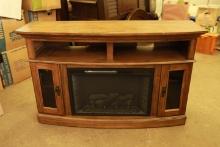 TV Stand with Built-In Fireplace