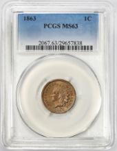 1863 Indian Head Cent Coin PCGS MS63