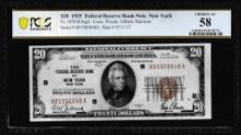 1929 $20 Federal Reserve Bank Note New York Fr.1870-B PCGS Choice AU 58