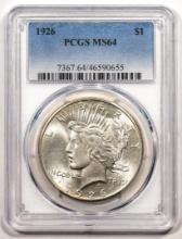 1926 $1 Peace Silver Dollar Coin PCGS MS64