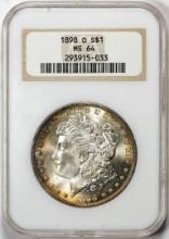 1898-O $1 Morgan Silver Dollar Coin NGC MS64 Nice Toning Old Fatty Holder