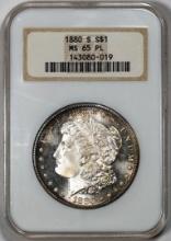 1880-S $1 Morgan Silver Dollar Coin NGC MS65PL Old Fatty Holder