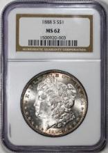 1888-S $1 Morgan Silver Dollar Coin NGC MS62