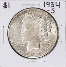 1934-S $1 Peace Silver Dollar Coin