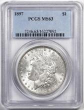 1897 $1 Morgan Silver Dollar Coin PCGS MS63