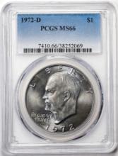 1972-D $1 Eisenhower Silver Dollar Coin PCGS MS66