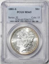 1881-S $1 Morgan Silver Dollar Coin PCGS MS65